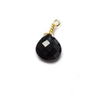 10mm Black Chalcedony heart Vermeil Wire Wrapped Pendant 1 piece - The Bead Traders