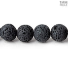 10mm Black Lava Rock Round Beads 15 inch 39 pcs - The Bead Traders
