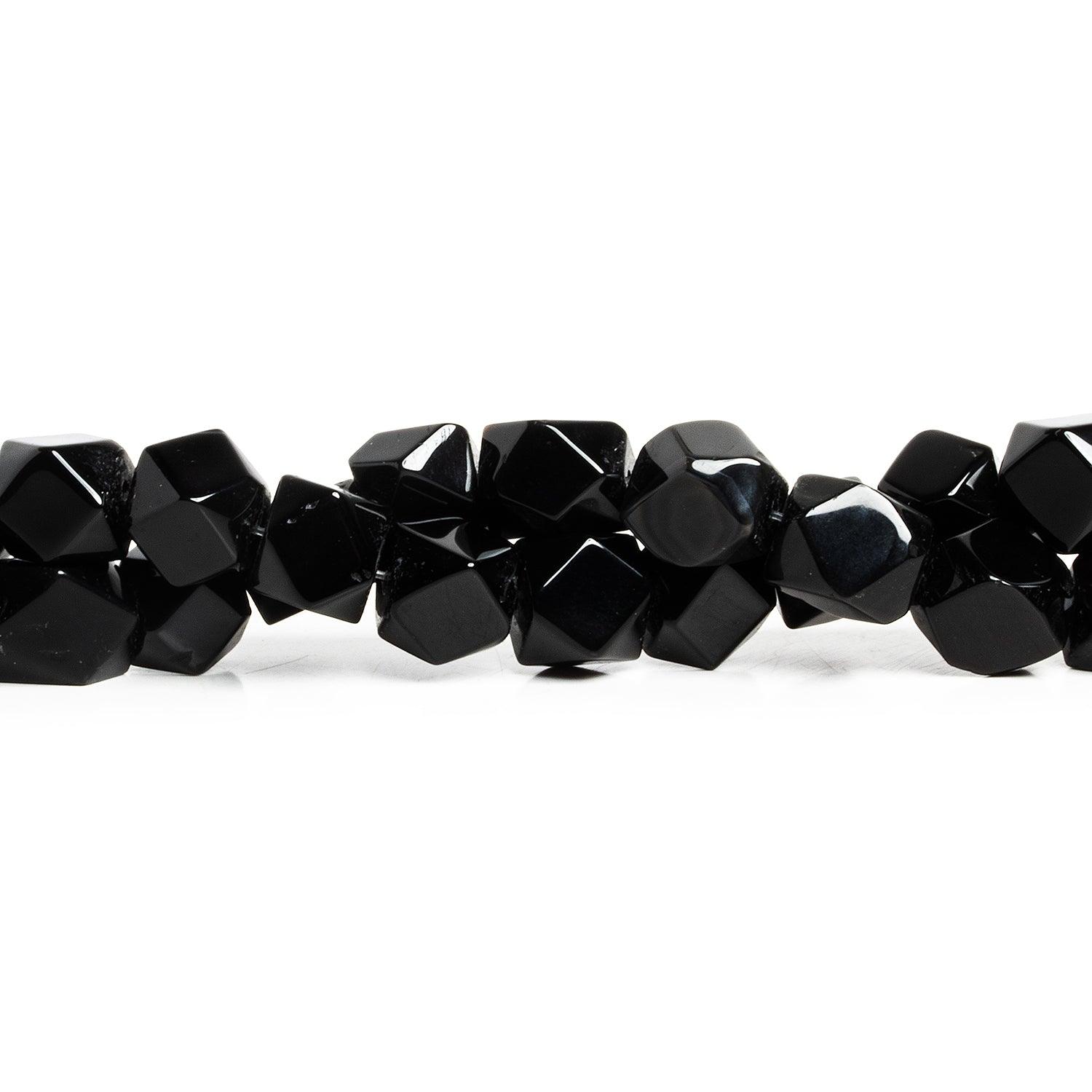 10mm Black Onyx Cornerless Cubes 16 inch 33 beads - The Bead Traders