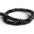 10mm Black Onyx Faceted Rondelles 15 inch 68 beads - The Bead Traders