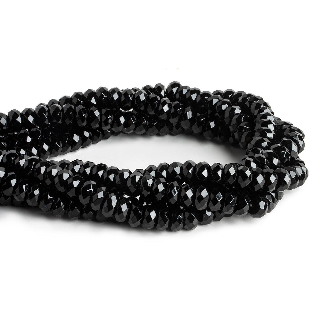 10mm Black Onyx Faceted Rondelles 15 inch 68 beads - The Bead Traders