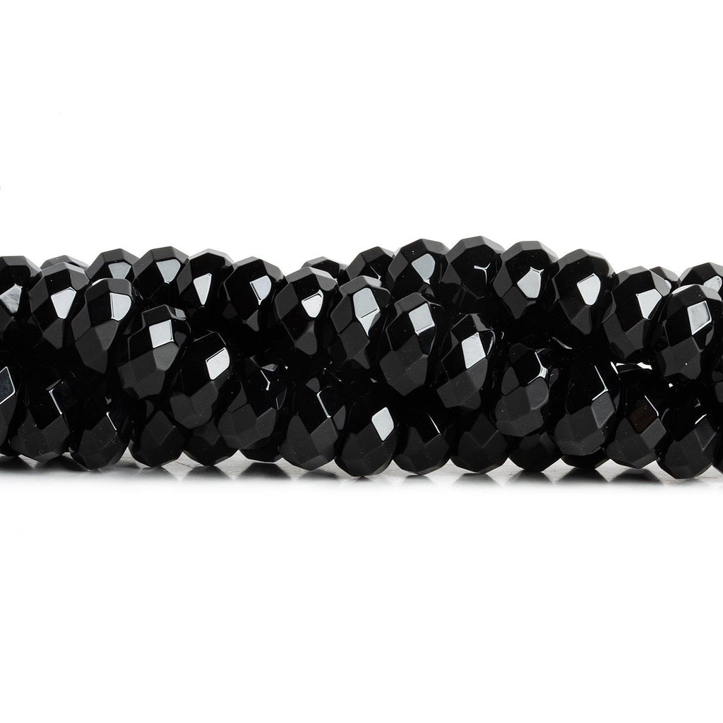 10mm Black Onyx Faceted Rondelles 15 inch 68 beads - The Bead Traders