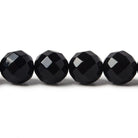 10mm Black Onyx faceted round beads 64 facet 15 inch 39 pieces - The Bead Traders
