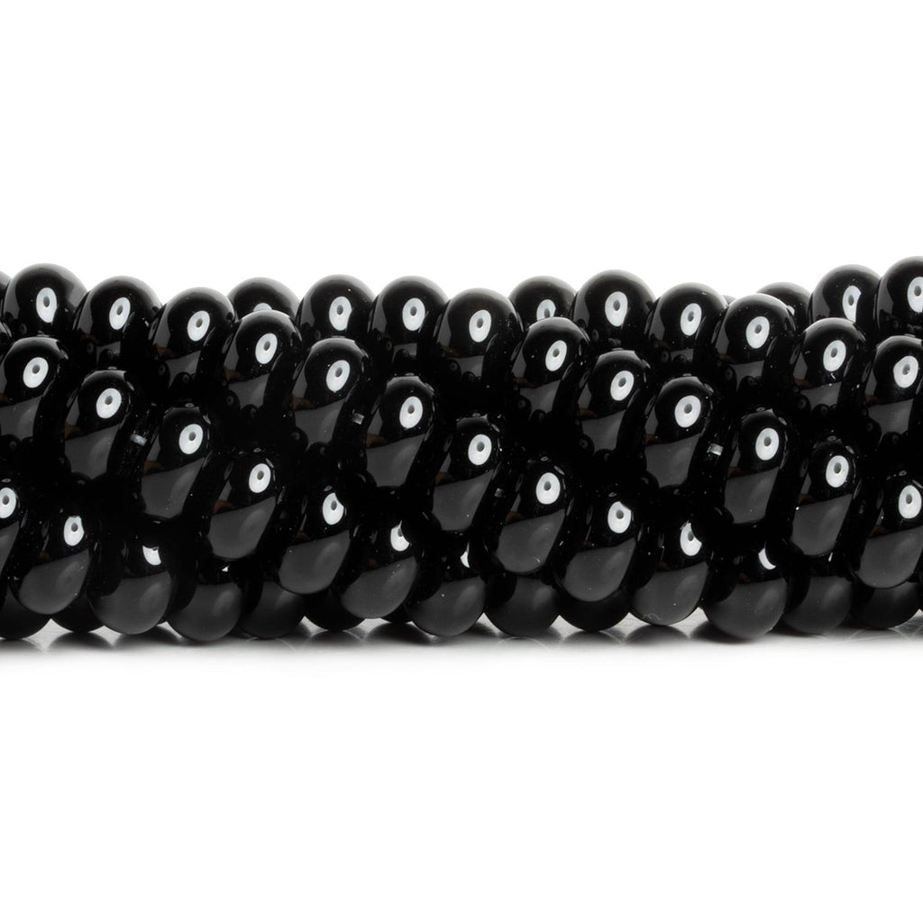 10mm Black Onyx Plain Rondelles 15 inch 65 beads - The Bead Traders