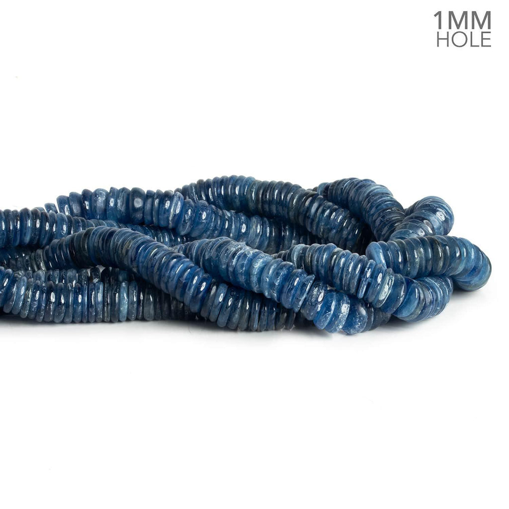 10mm Blue Kyanite Plain Rondelles 16 inch 150 pieces - The Bead Traders