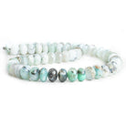 10mm Blue Peruvian Opal Plain Rondelle Beads 16 inch 63 pieces - The Bead Traders