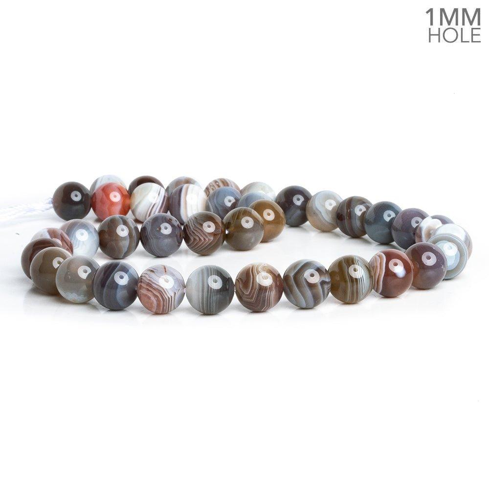 10mm Botswana Agate Plain Round Beads 15 inch 35 pieces - The Bead Traders