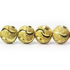 10mm Brass Diamond Cut Crescent Round Beads, 8 inch - The Bead Traders