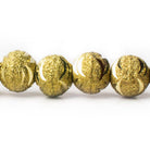 10mm Brass Diamond Cut Scalloped Round Beads, 8 inch - The Bead Traders