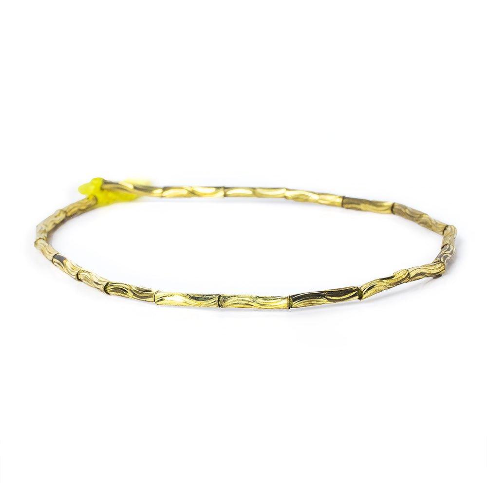 10mm Brass Grooved Wave Tube Beads, 8 inch - The Bead Traders
