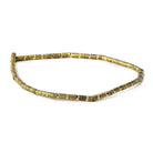 10mm Brass Textured Double Stripe Tube Beads, 8 inch - The Bead Traders