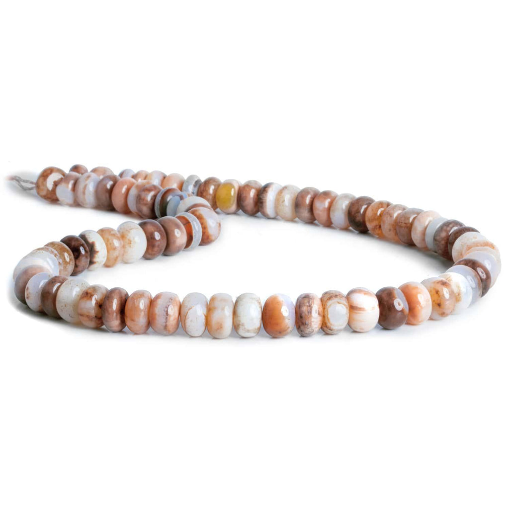 10mm Brown & White Opal Plain Rondelles 16 inch 70 beads - The Bead Traders