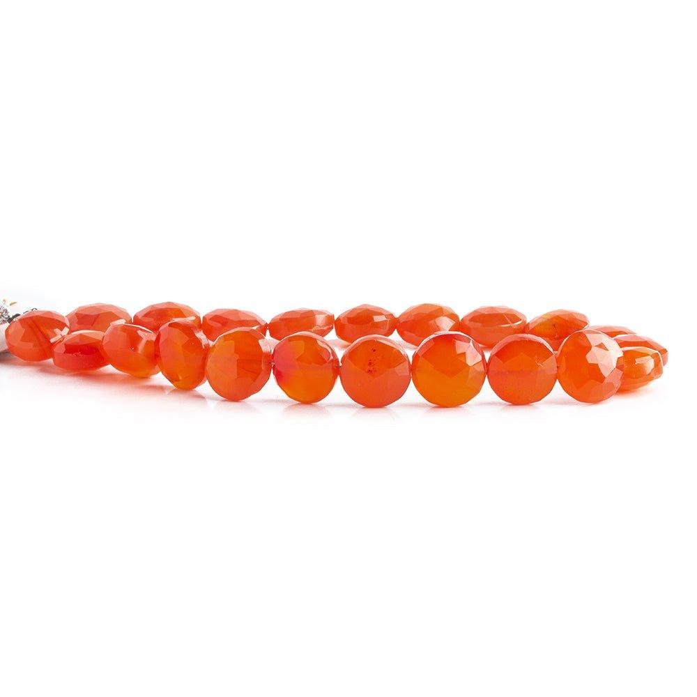 10mm Carnelian faceted coins 7.5 inch 21 beads - The Bead Traders