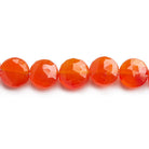 10mm Carnelian faceted coins 7.5 inch 21 beads - The Bead Traders