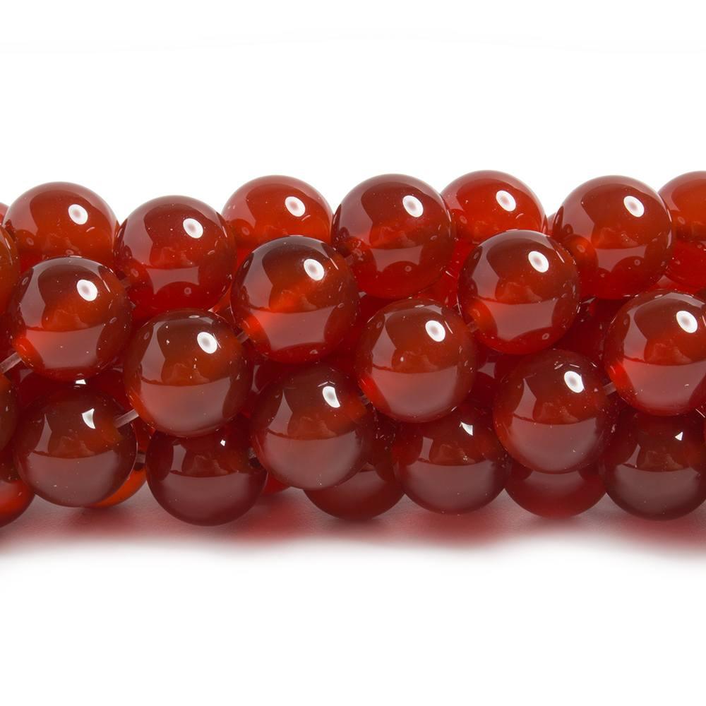 10mm Carnelian plain round beads 15 inch 39 pieces - The Bead Traders