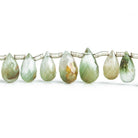 10mm Cat's Eye Quartz Faceted Teardrop Beads 8 inch 33 pieces - The Bead Traders