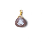 10mm Chocolate Moonstone heart Vermeil Wire Wrapped Pendant 1 pc - The Bead Traders