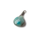 10mm Chrysocolla heart Black Gold Wire Wrapped Pendant 1 piece - The Bead Traders
