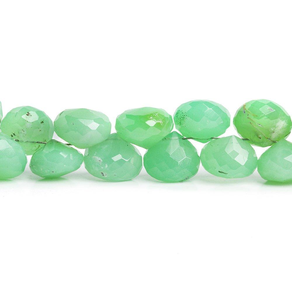 10mm Chrysoprase Faceted Candy Kiss Beads 8 inch 45 pieces - The Bead Traders