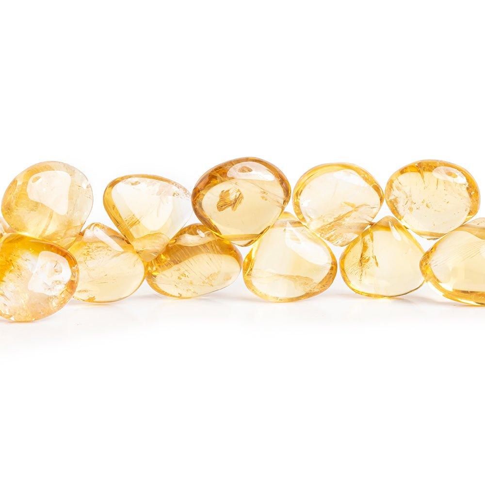 10mm Citrine Plain Heart Beads 8 inch 43 pieces - The Bead Traders
