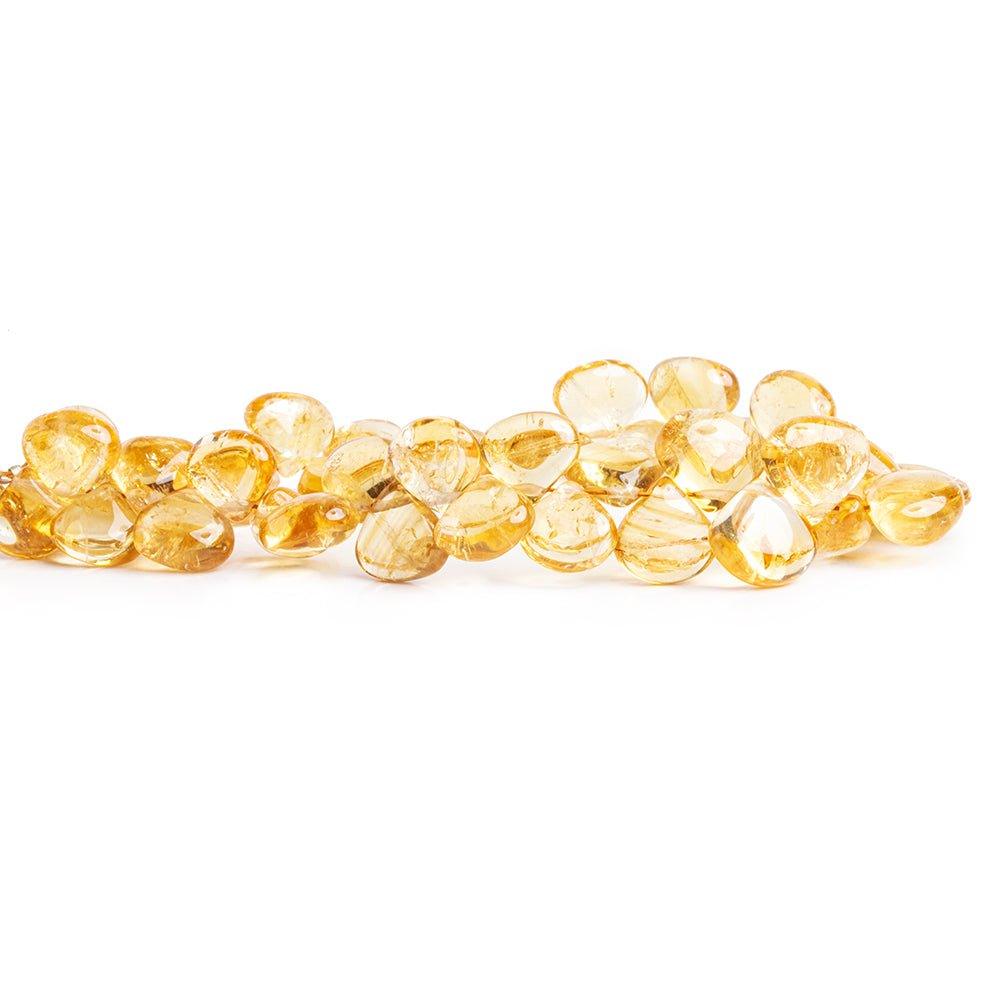10mm Citrine Plain Heart Beads 8 inch 43 pieces - The Bead Traders