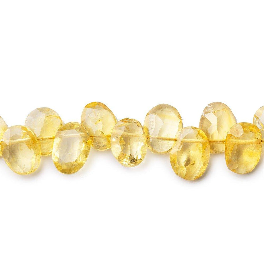 Buy 10mm Citrine Top Drilled Faceted Oval Beads, 14 inch Online
