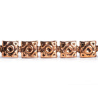 10mm Copper Rectangle with Circular Design 8 inch 18 pieces - The Bead Traders