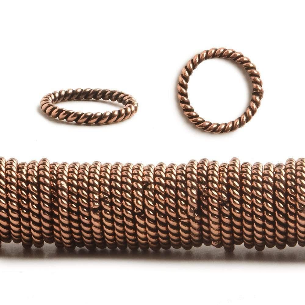 10mm Copper Twisted Jumpring 8 inch 176 pcs - The Bead Traders