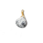 10mm Dendritic Opal heart Vermeil Wire Wrapped Pendant 1 pc - The Bead Traders
