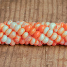 10mm Electric Orange Opal Plain Rondelles 16 inch 65 beads - The Bead Traders