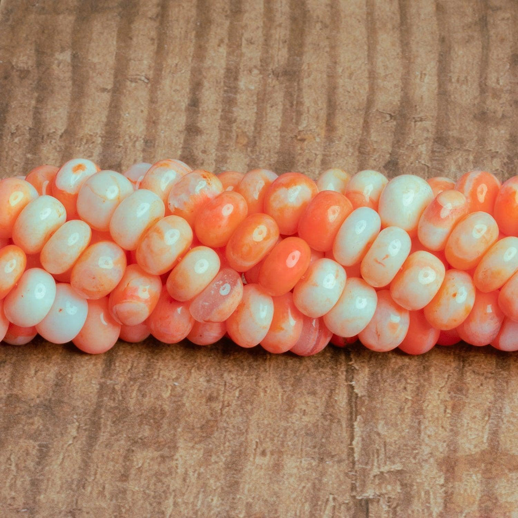 10mm Electric Orange Opal Plain Rondelles 16 inch 65 beads - The Bead Traders