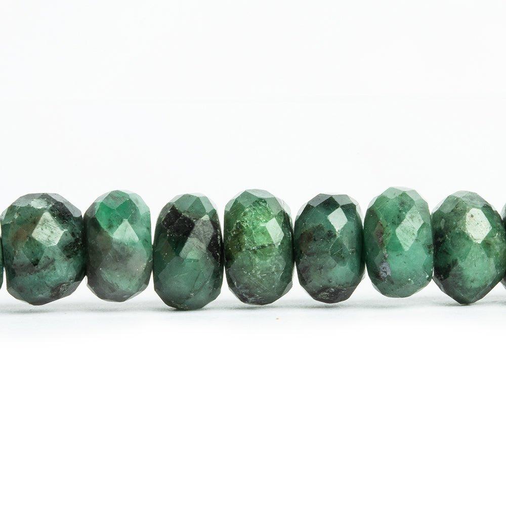 10mm Emerald Faceted Rondelle Beads 8 inch 35 pieces - The Bead Traders
