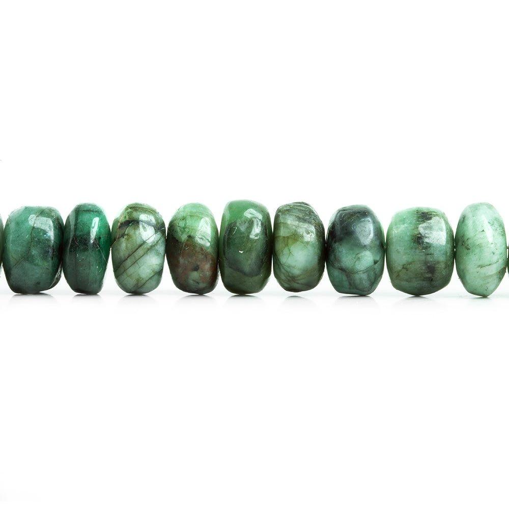 10mm Emerald Plain Rondelle Beads 8 inch 33 pieces - The Bead Traders