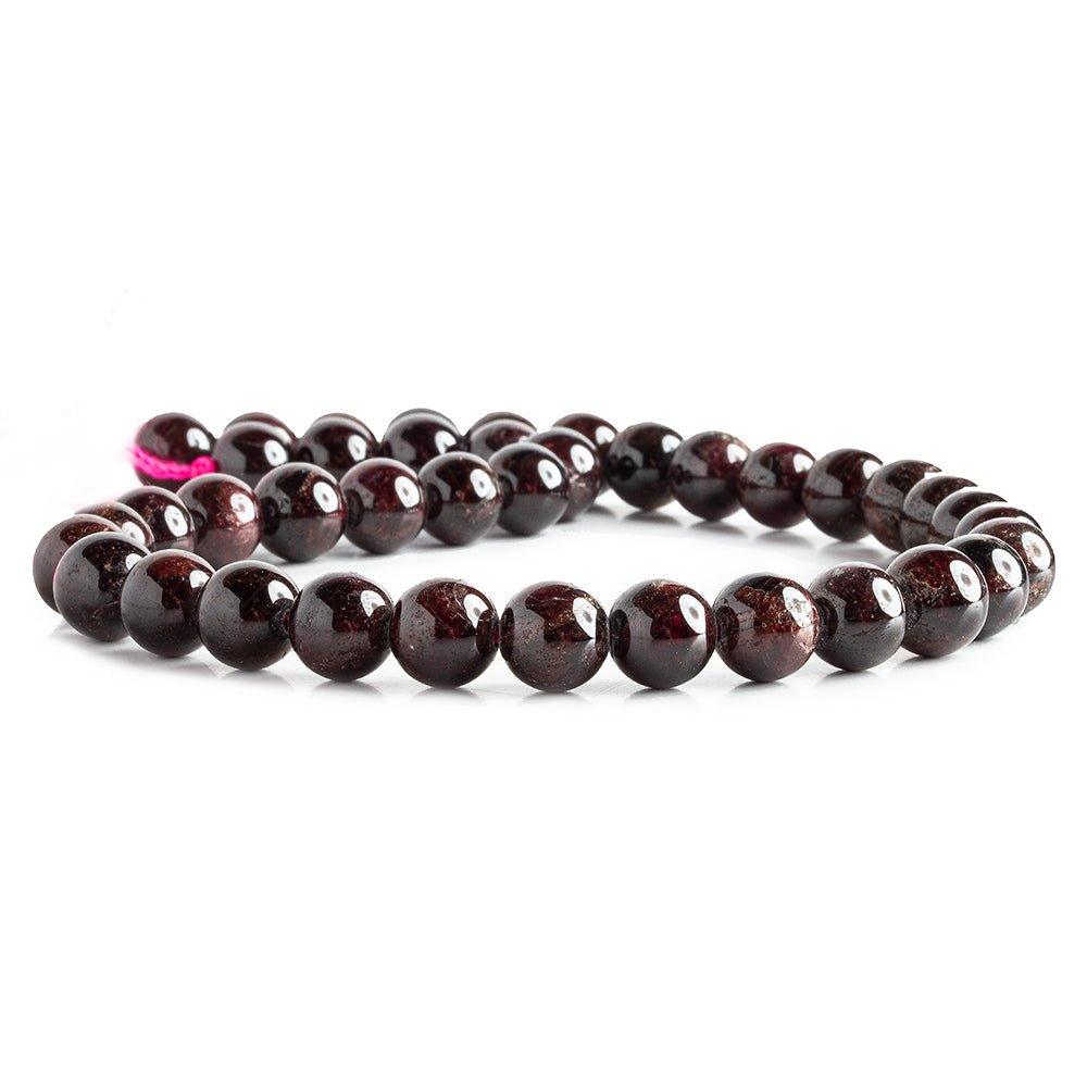 10mm Garnet Plain Round Beads 15.5 inch 39 pieces A - The Bead Traders