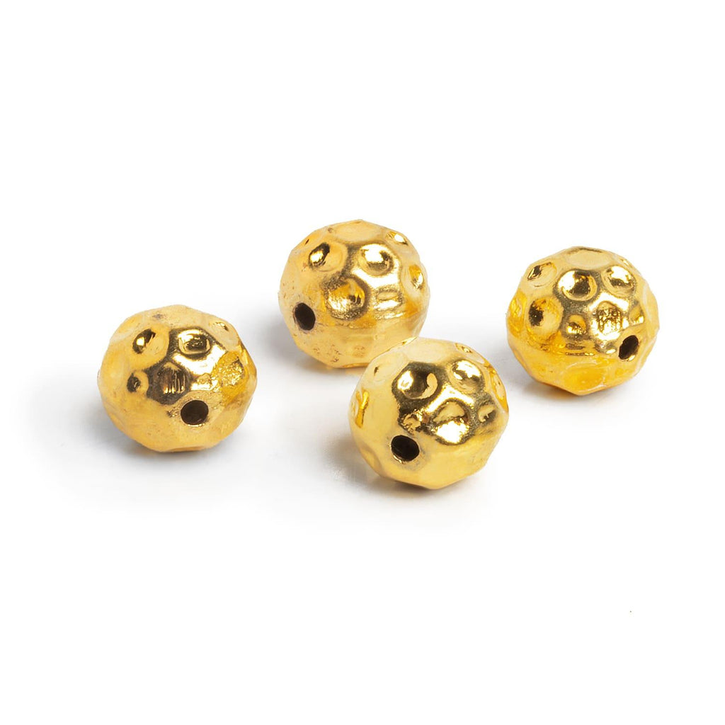 10mm Gold Plated Copper Round Beads 4 Pieces - The Bead Traders