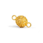 10mm Gold Plated Miligrain Circle Design Magnetic Clasp 1 Piece - The Bead Traders