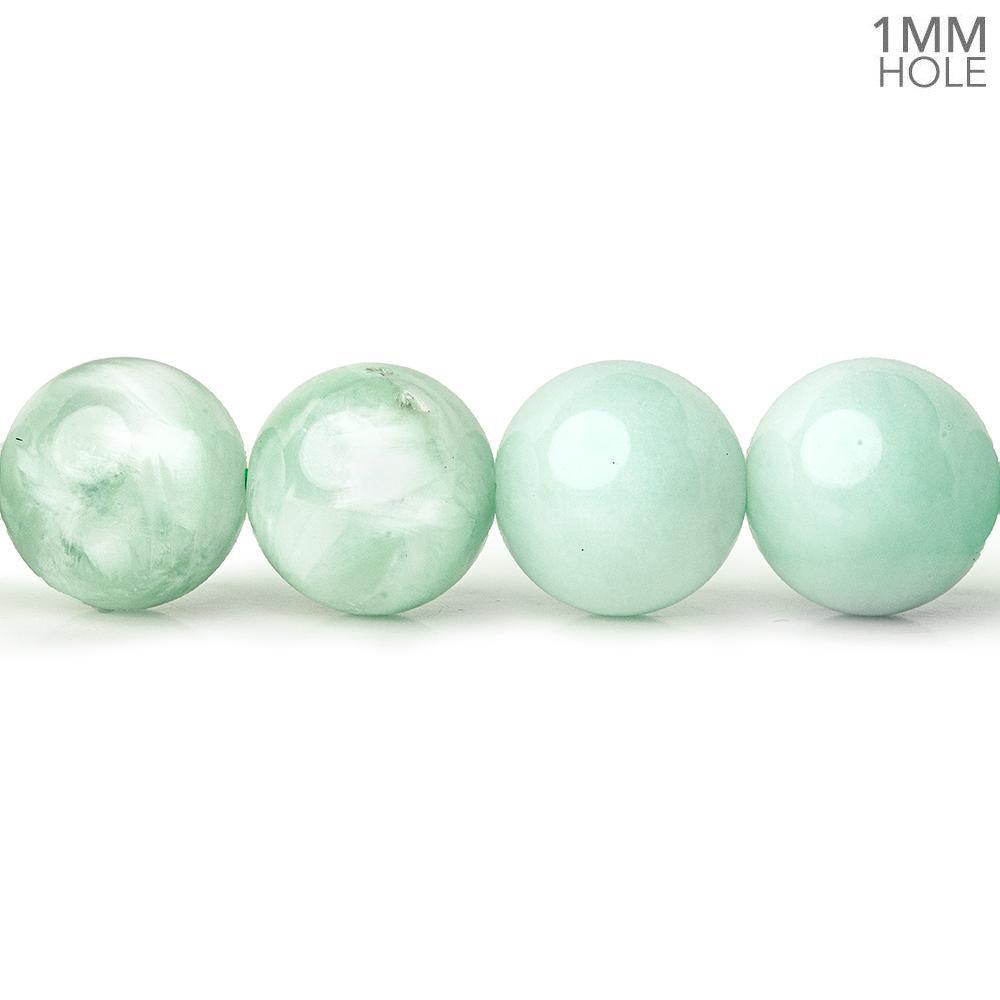 10mm Green Angelite Plain Round beads 15.5 inch 40 beads - The Bead Traders