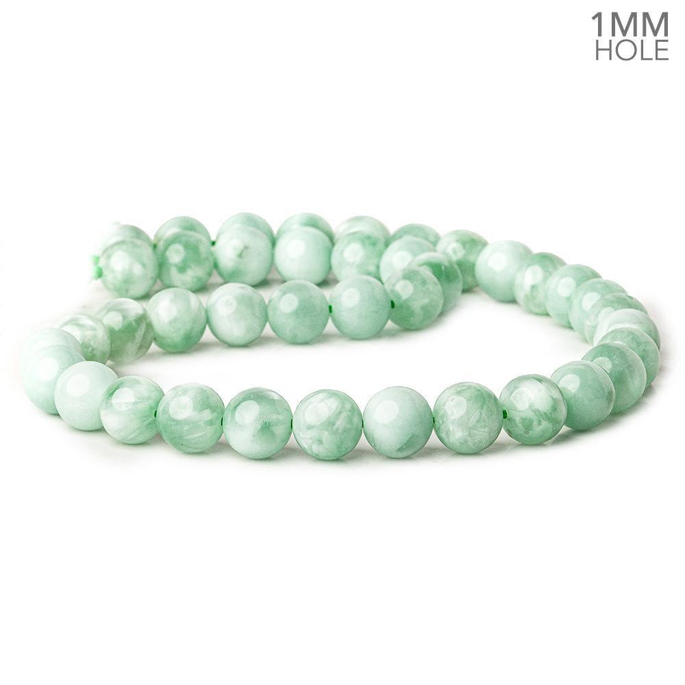10mm Green Angelite Plain Round beads 15.5 inch 40 beads - The Bead Traders