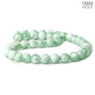10mm Green Angelite Plain Round beads 15.5 inch 40 beads - The Bead Traders