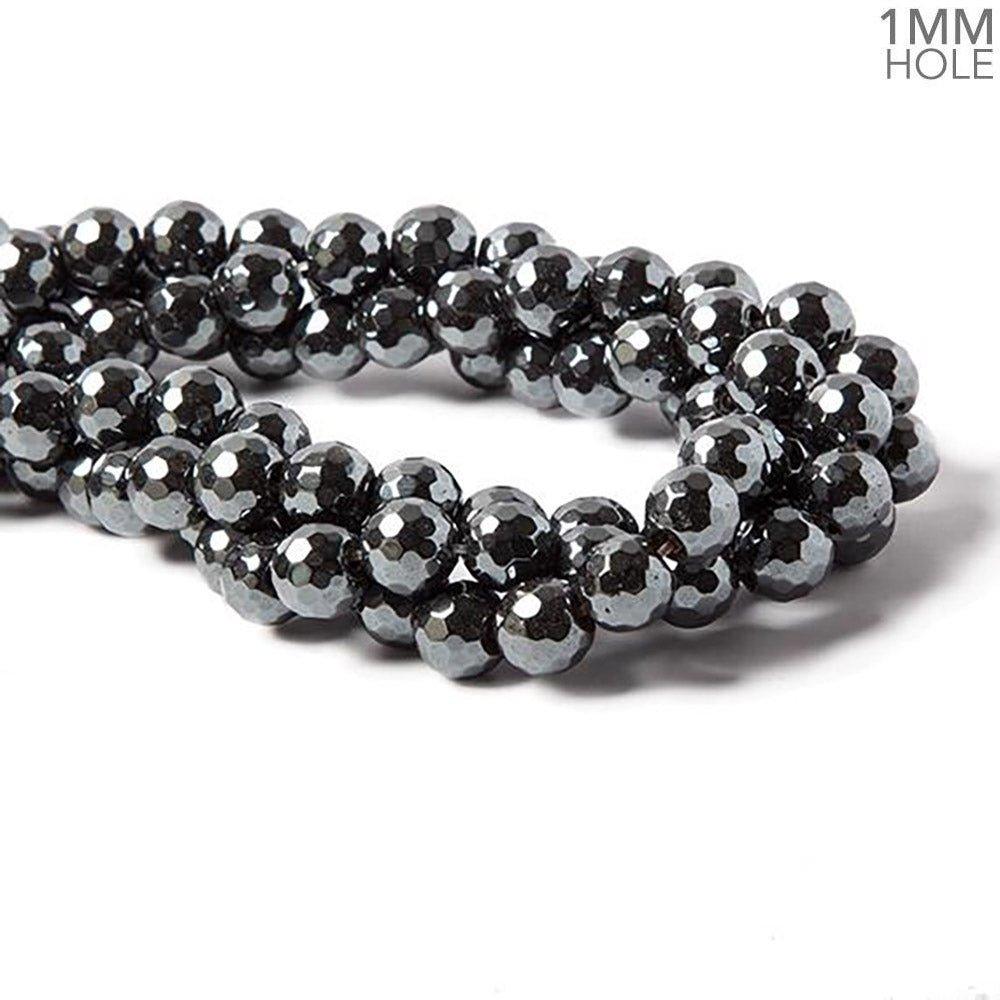 10mm Hematite faceted round Beads 16 inches 45 pieces - The Bead Traders