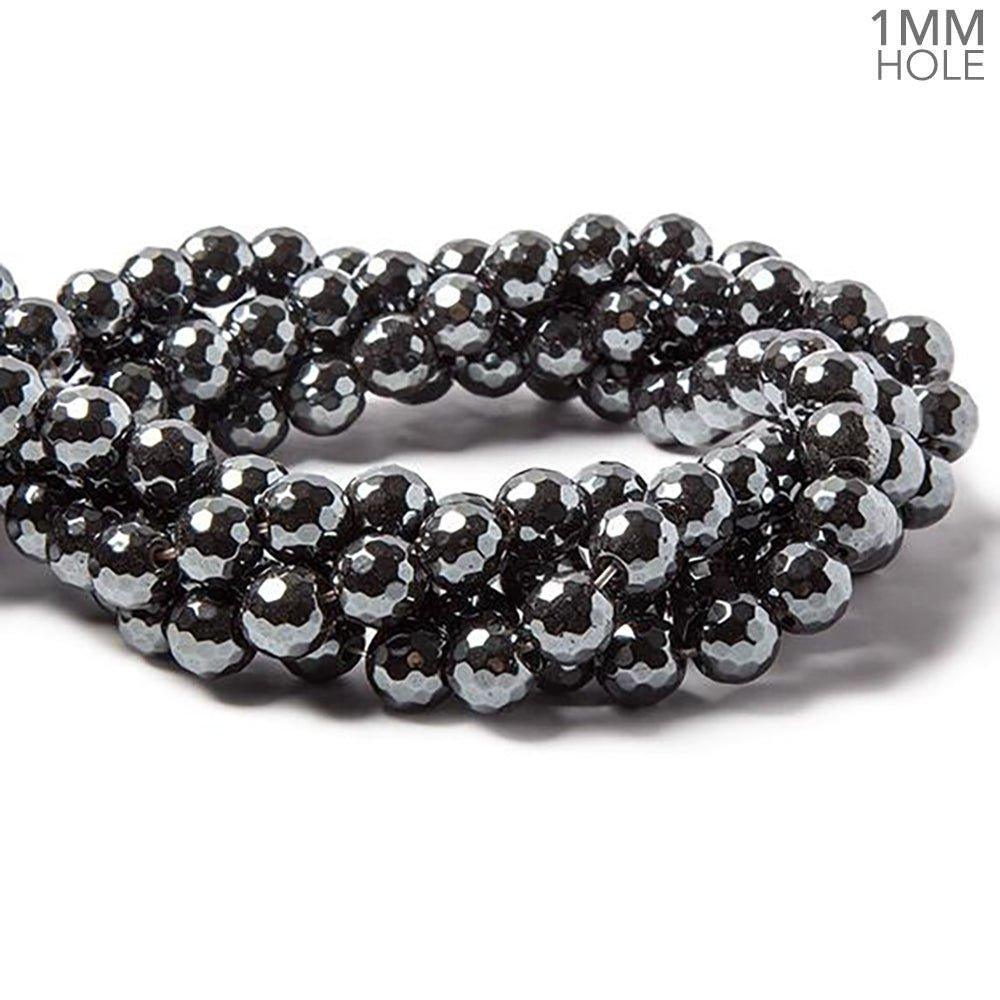 10mm Hematite faceted rounds 14.5 inches 45 pieces - The Bead Traders