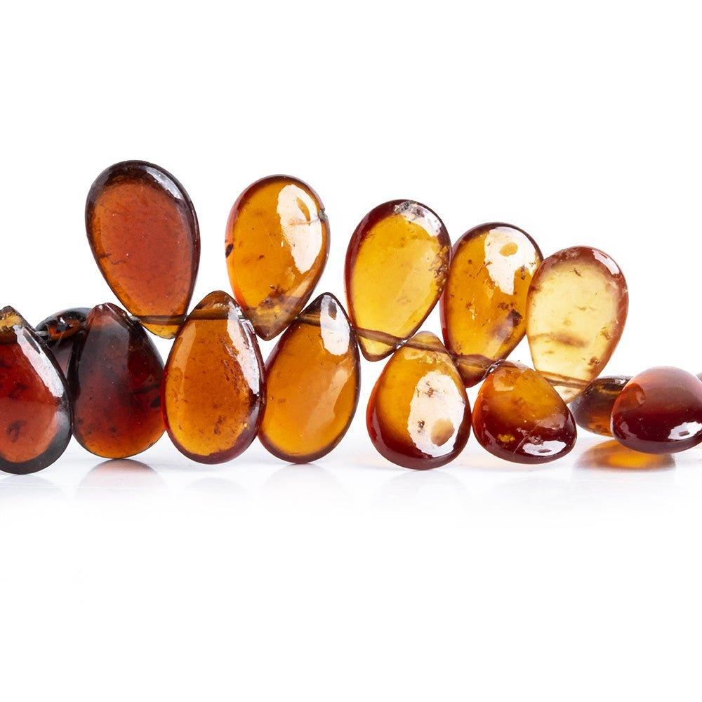 10mm Hessonite Garnet Plain Pear Beads 8 inch 64 pieces - The Bead Traders