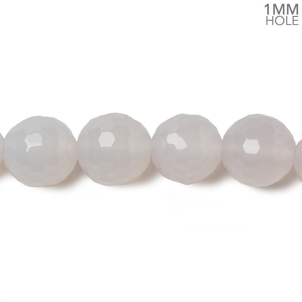 10mm Ice White Agate Faceted Rounds 15.5 inch 39 pieces - The Bead Traders
