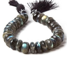10mm Labradorite Beads Plain Rondelle A Grade 10 inch 44 pieces - The Bead Traders