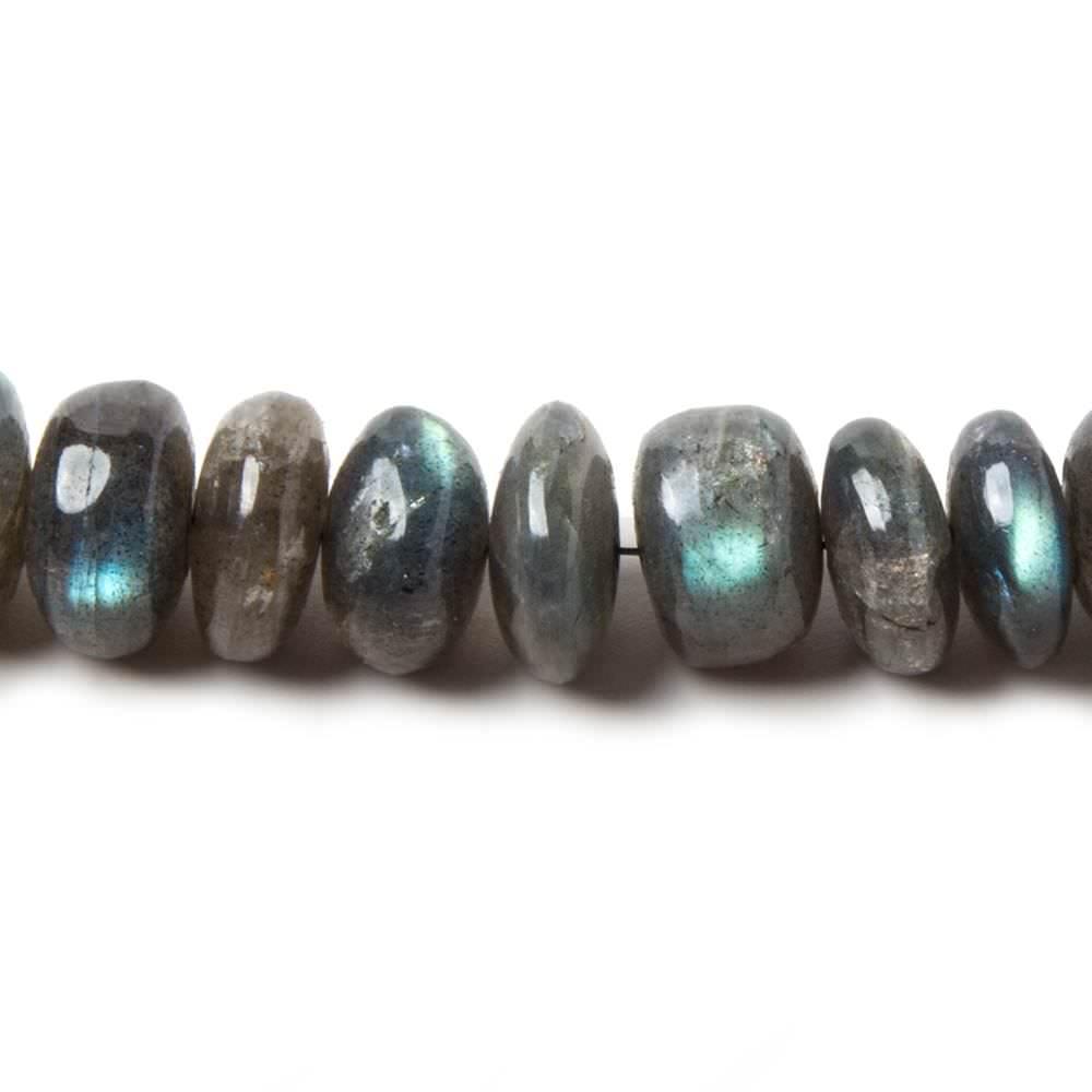 10mm Labradorite Beads Plain Rondelle A Grade 10 inch 44 pieces - The Bead Traders