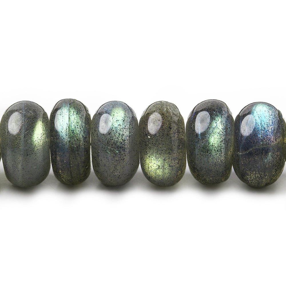 10mm Labradorite Plain Rondelle Beads 15 inches 70 beads - The Bead Traders