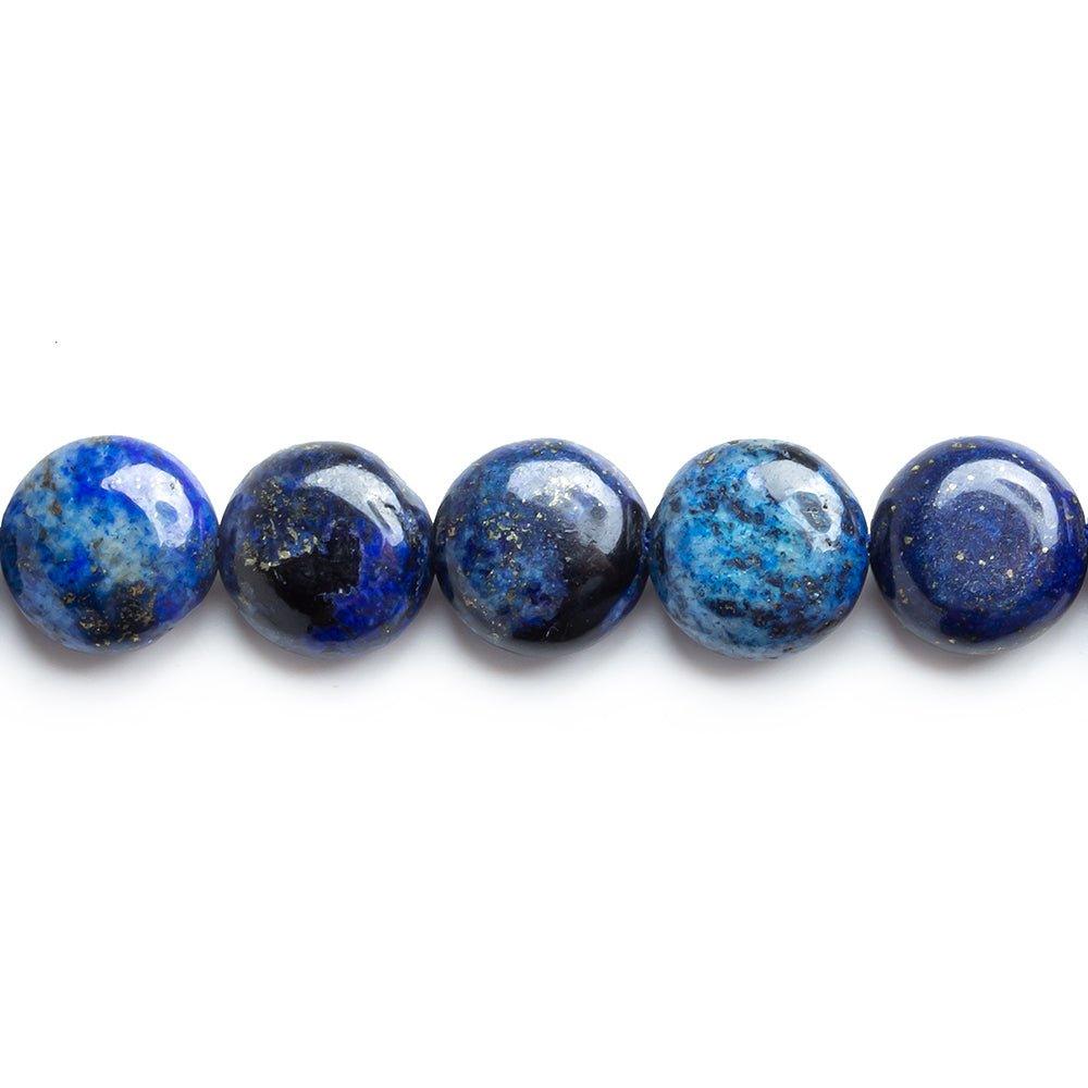 10mm Lapis Lazuli Plain Coin Beads 16 inch 39 pieces - The Bead Traders