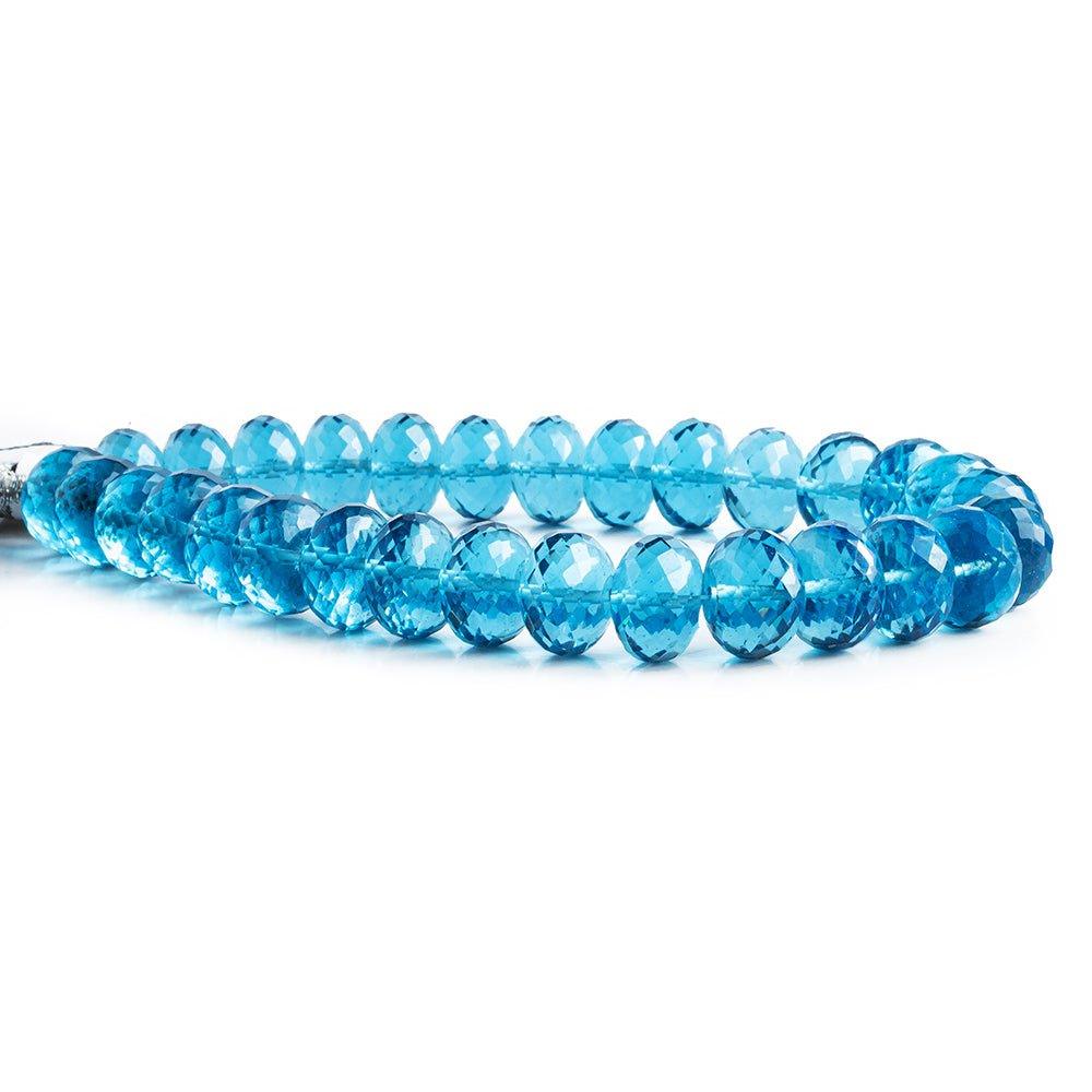 10mm London Blue Glass Faceted Rondelle Beads 8 inch 30 pieces - The Bead Traders