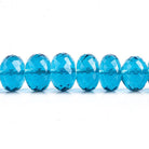 10mm London Blue Glass Faceted Rondelle Beads 8 inch 30 pieces - The Bead Traders