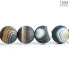 10mm Matte Banded Coffee Brown Agate 15 inch 38 pieces - The Bead Traders